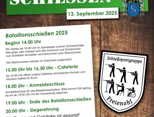 Bataillonsschießen am Samstag ab 14.00h