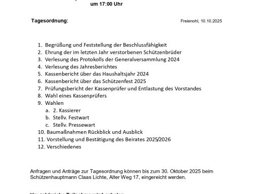 Generalversammlung der Bruderschaft am 02.11.2025